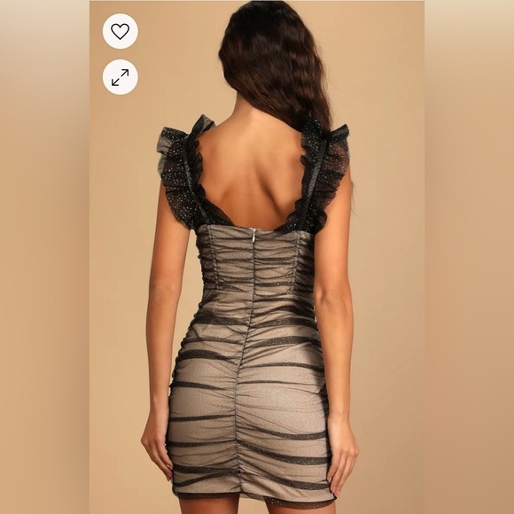 Elegant Black and Cream‎ Women's Dress - Picture 3 of 12